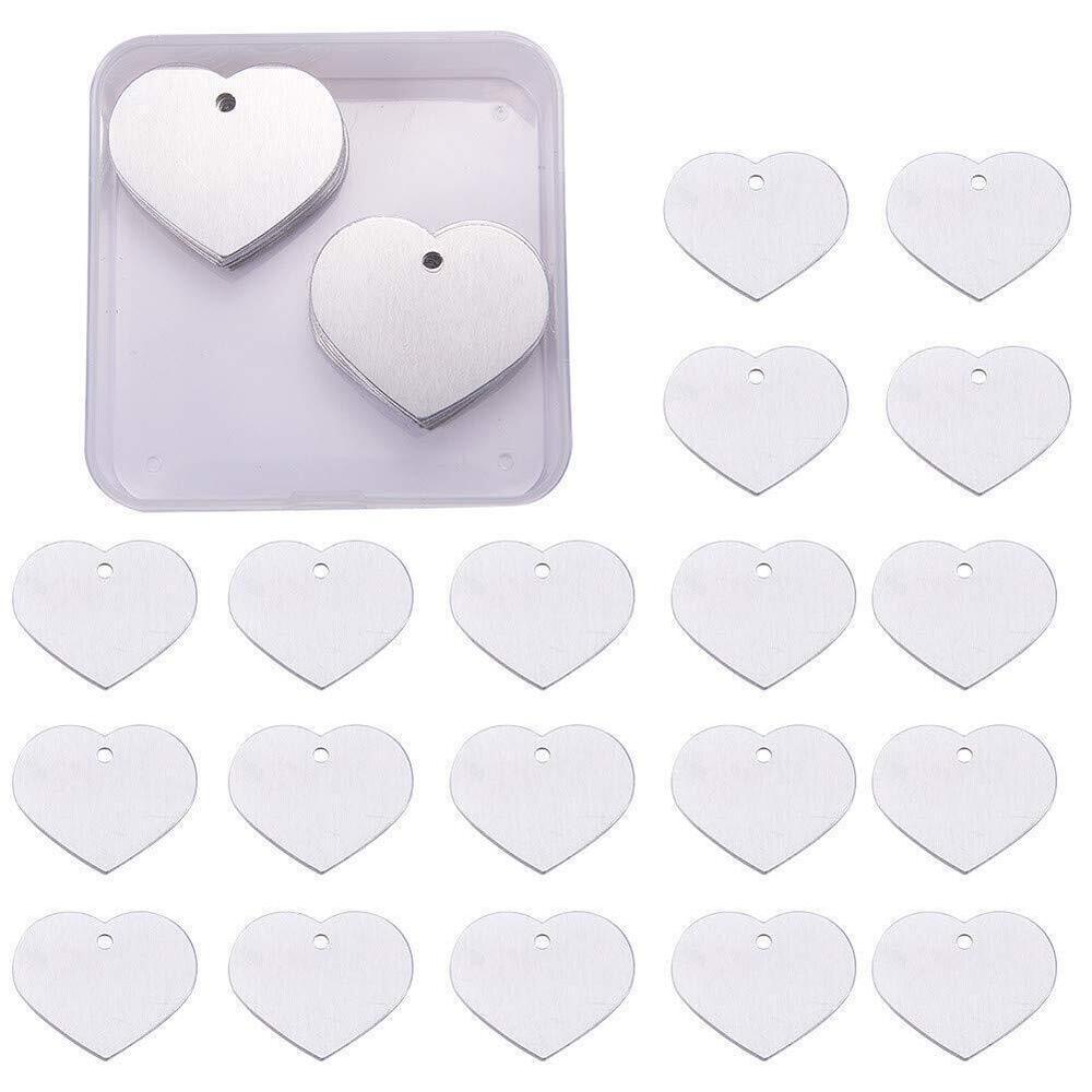 1727 30 Pack 1.5x1 Heart Stamping Blanks Aluminum Blank Pendants